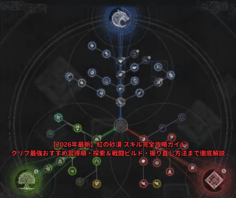 【2026年最新】紅の砂漠 スキル完全攻略ガイド｜クリフ最強おすすめ習得順・探索＆戦闘ビルド・振り直し方法まで徹底解説